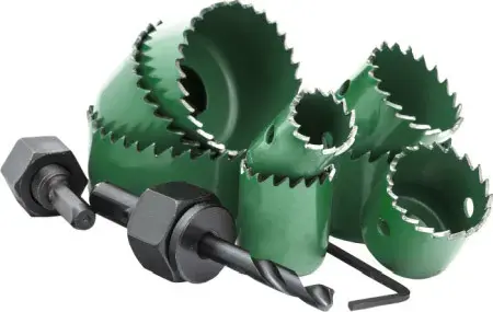 Wood hole saw ø63 - ø127 mm, 8 pcs STALCO S-27908