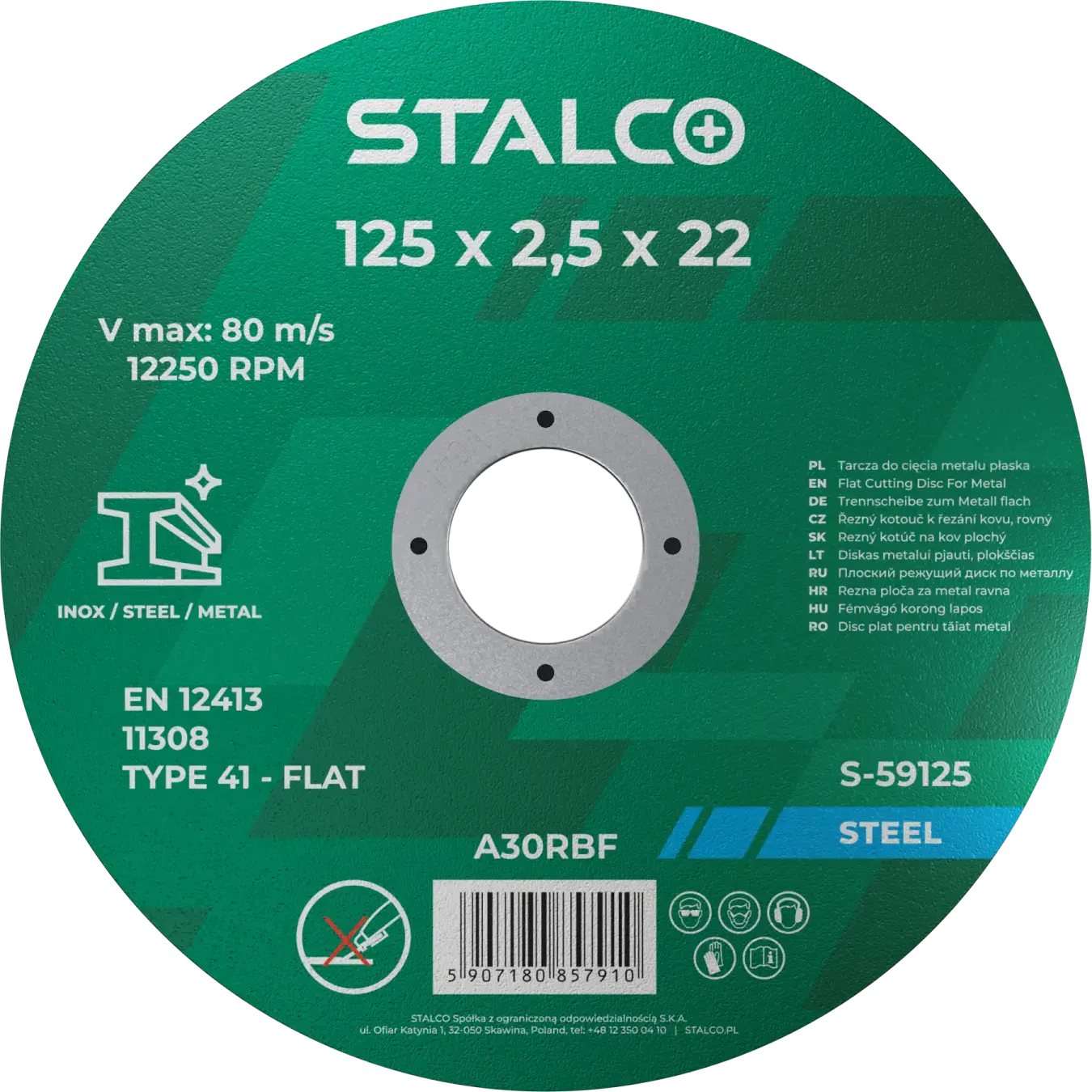 Flat metal cutting disc ø300 x 3.2 x 32 mm STALCO S-59300