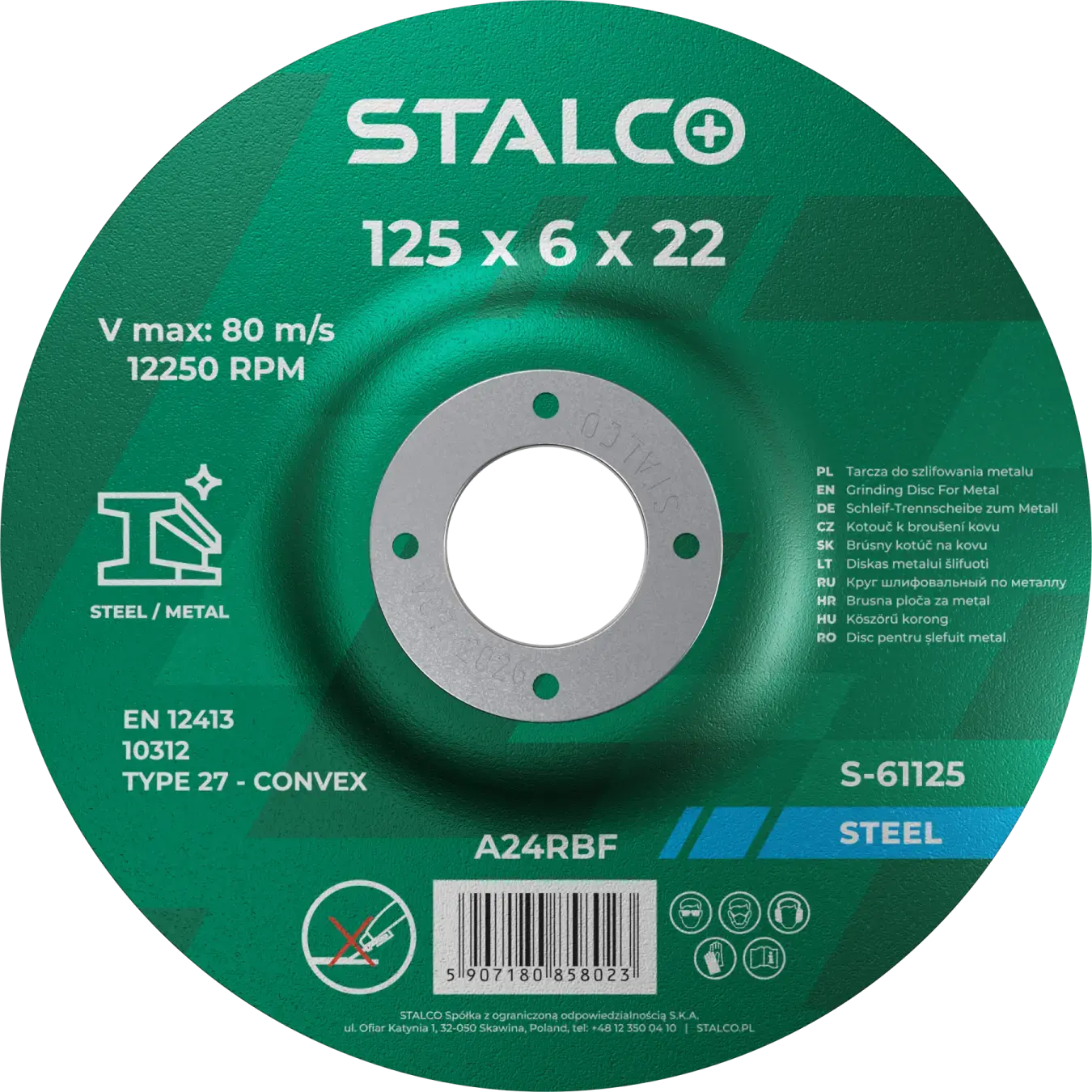 Metal Grinding Disc Ø115 x 6.0 x 22.23 mm STALCO S-61115