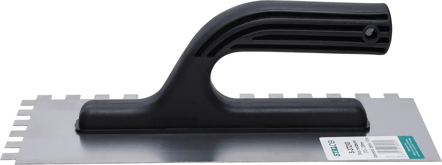 Stainless Steel Trowel 280 x 128 mm 10 x 10 teeth STALCO S-37210
