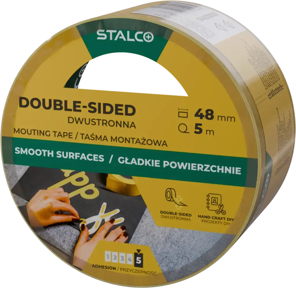 Double-sided mounting tape 48 mm x 5 m STALCO S042238505