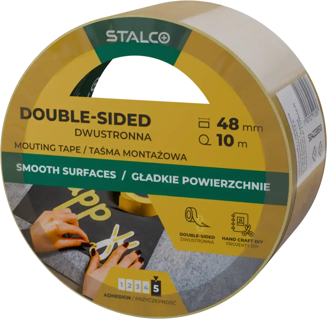Double-sided mounting tape 48 mm x 10 m STALCO S042238510