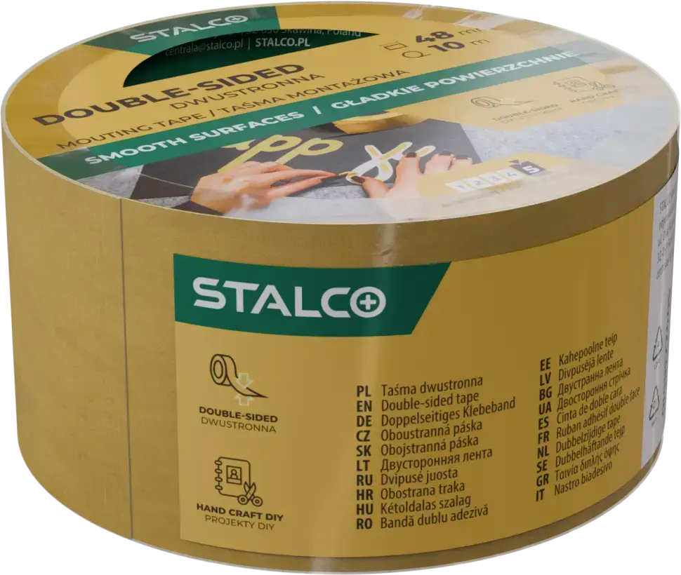 Double-sided mounting tape 48 mm x 10 m STALCO S042238510