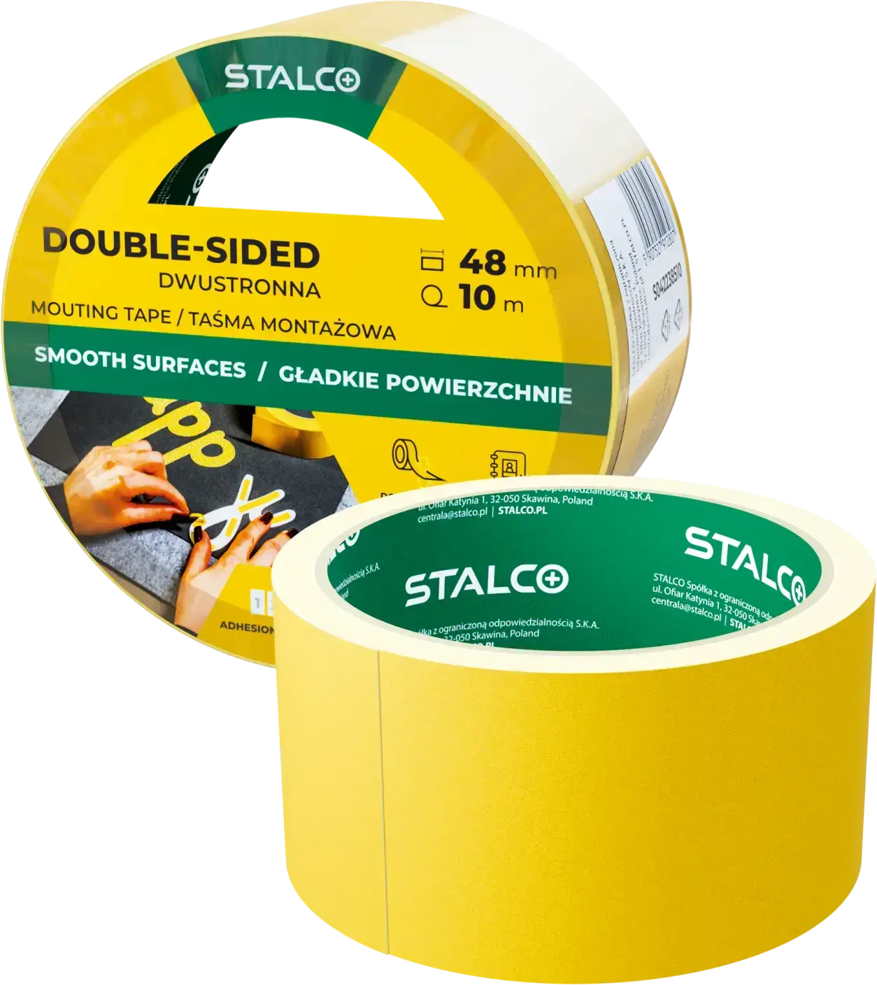 Double-sided mounting tape 48 mm x 10 m STALCO S042238510