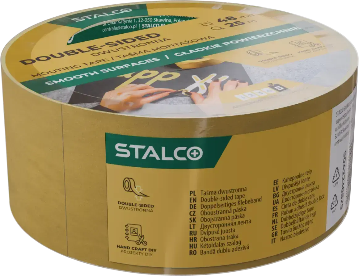 Double-sided mounting tape 48 mm x 25 m STALCO S042238525