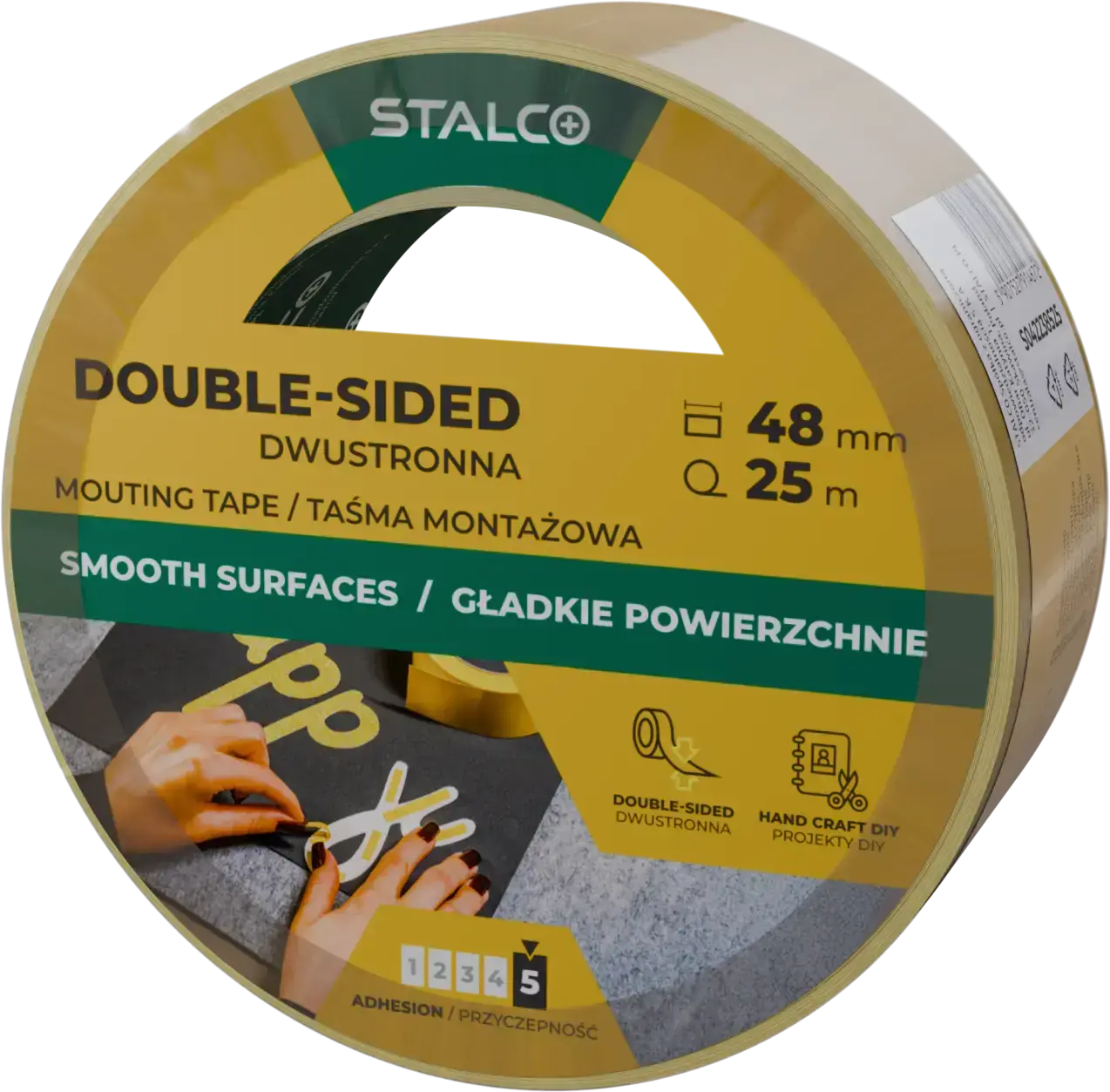 Double-sided mounting tape 48 mm x 25 m STALCO S042238525