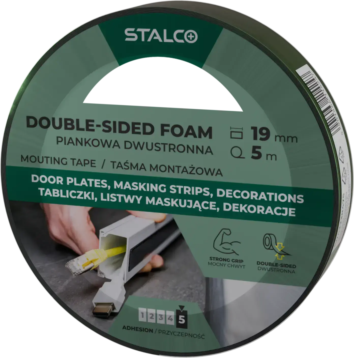 Double-sided foam mounting tape 19 mm x 5 m STALCO S042238475