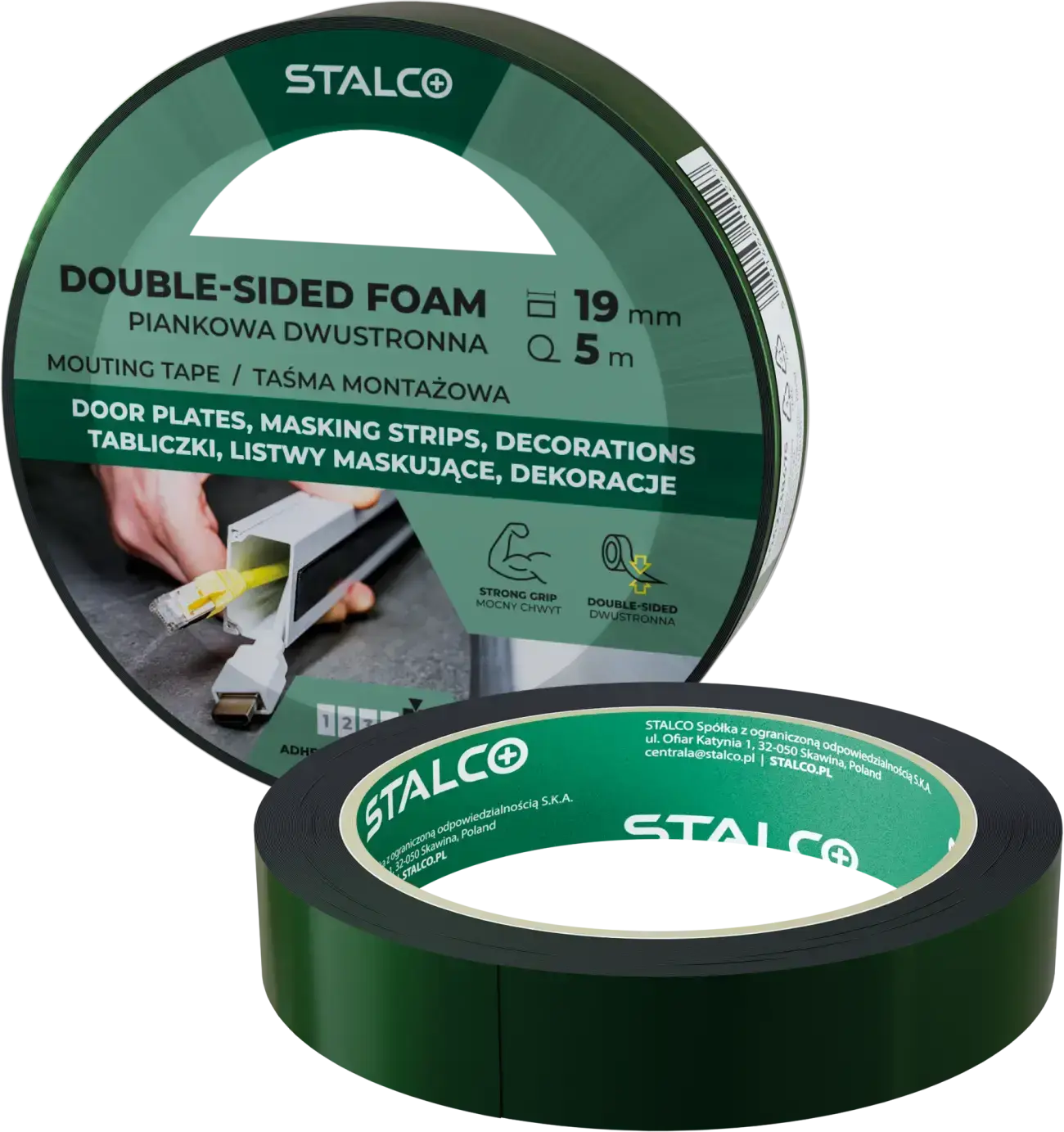 Double-sided foam mounting tape 19 mm x 5 m STALCO S042238475