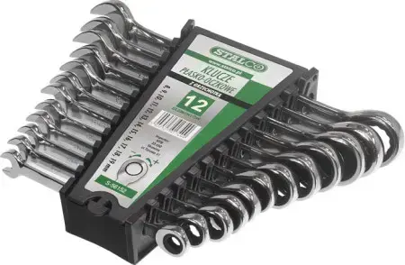 Combination wrenches with ratchet 8-13 mm, 6 pcs STALCO S-56146