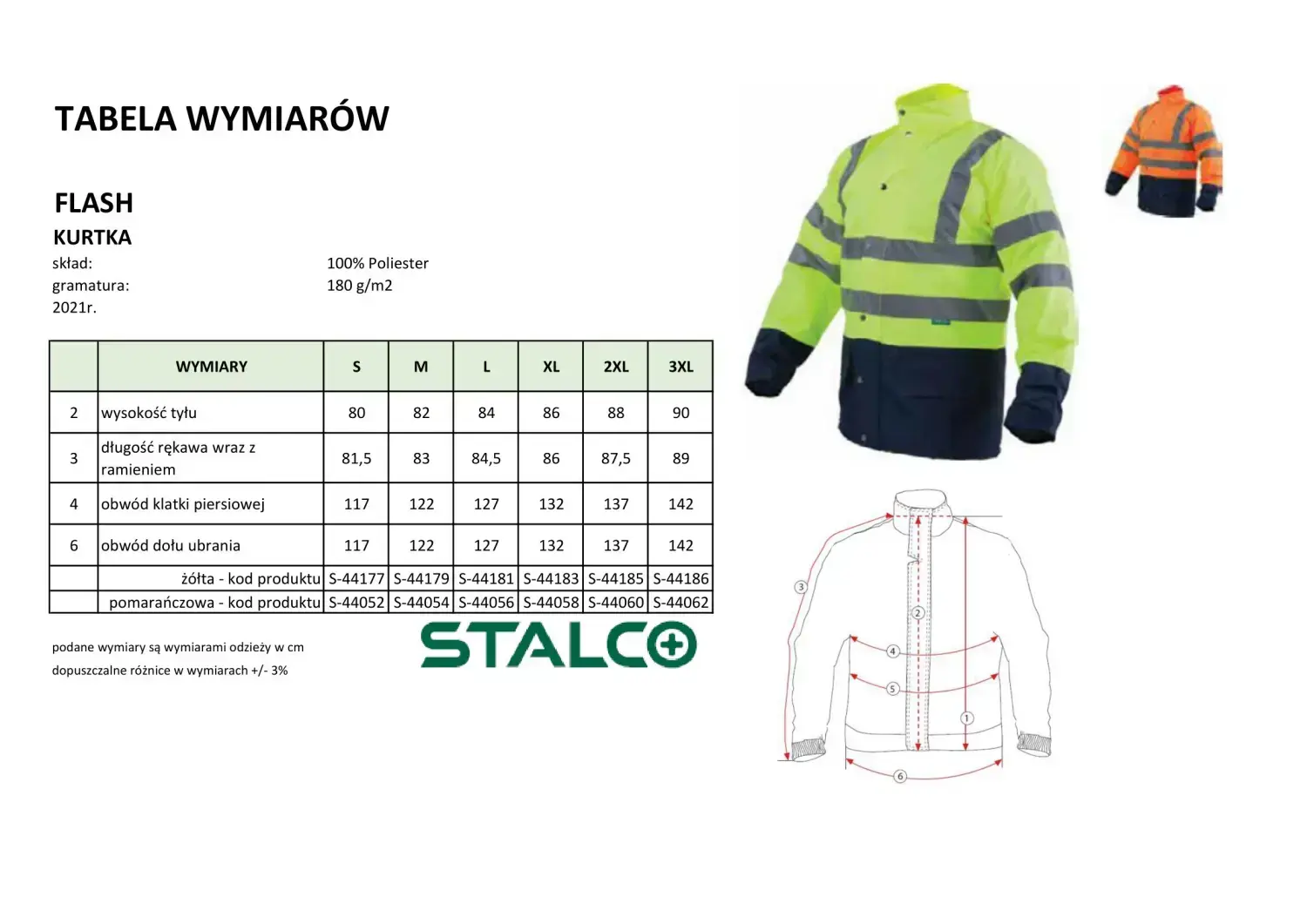 Men's insulated warning jacket FLASH S Orange STALCO S-44052