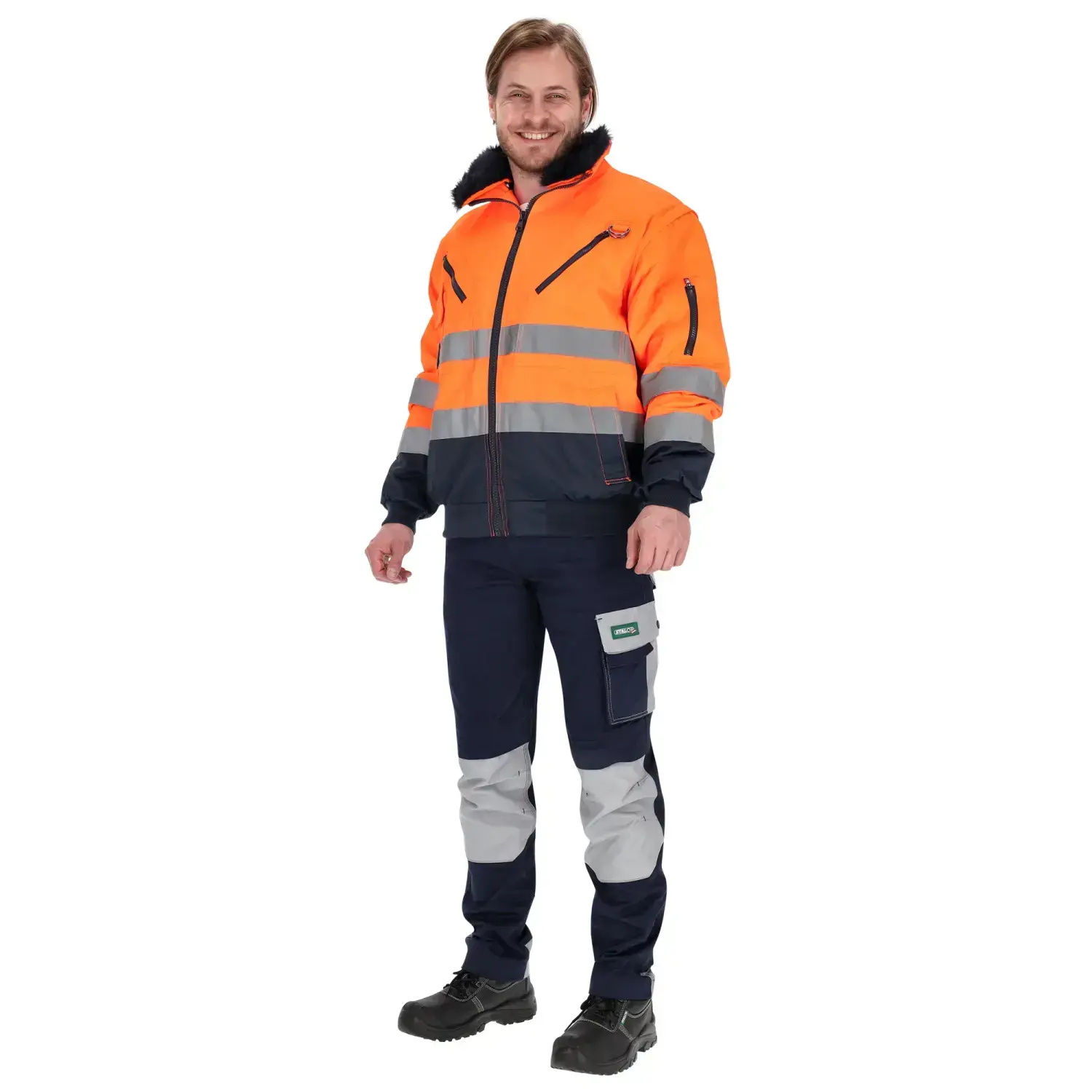 Men's insulated warning jacket PILOT HI-VIS M Orange STALCO S-44085