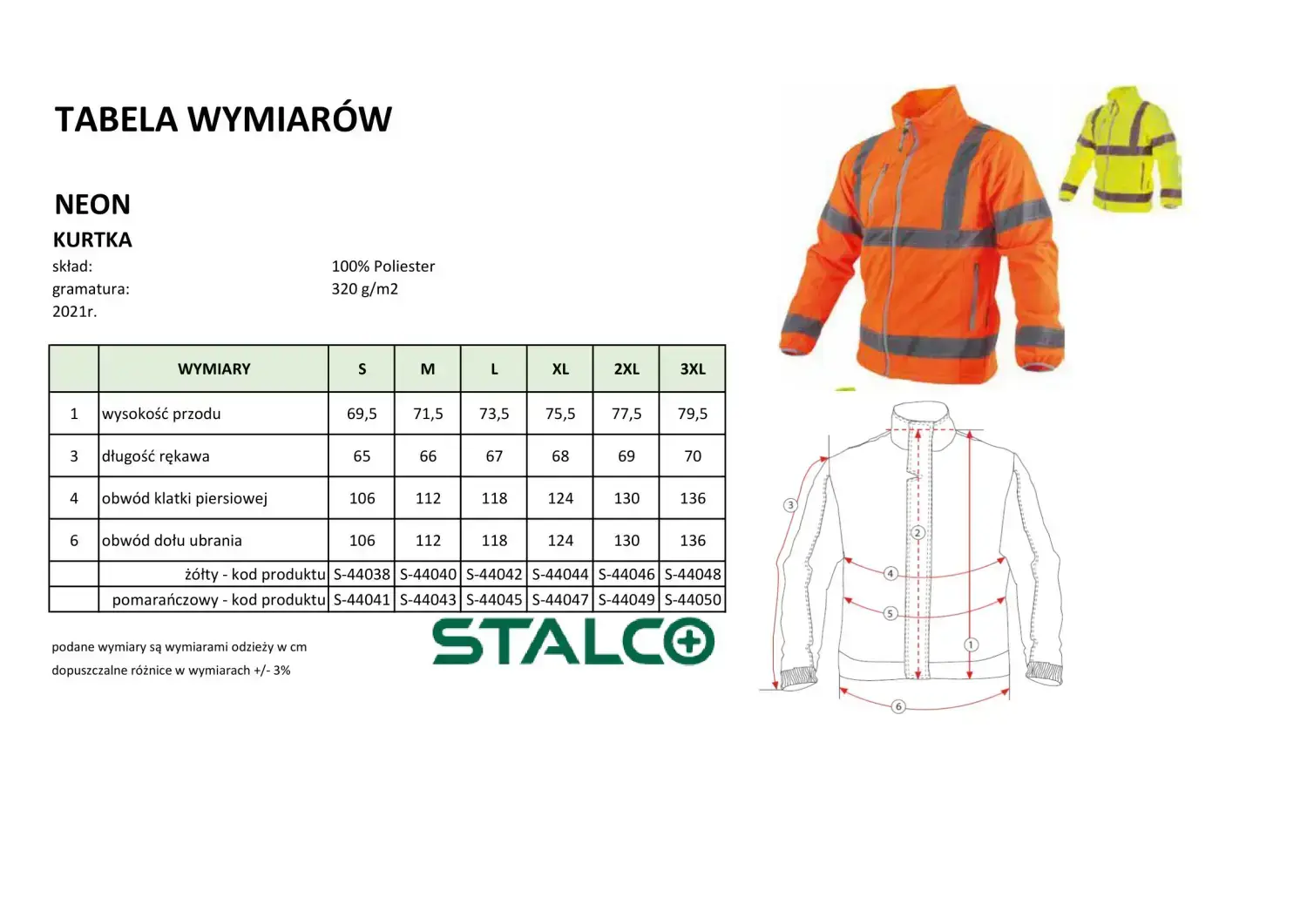 Men’s high-visibility softshell jacket NEON 2XL Orange STALCO S-44049