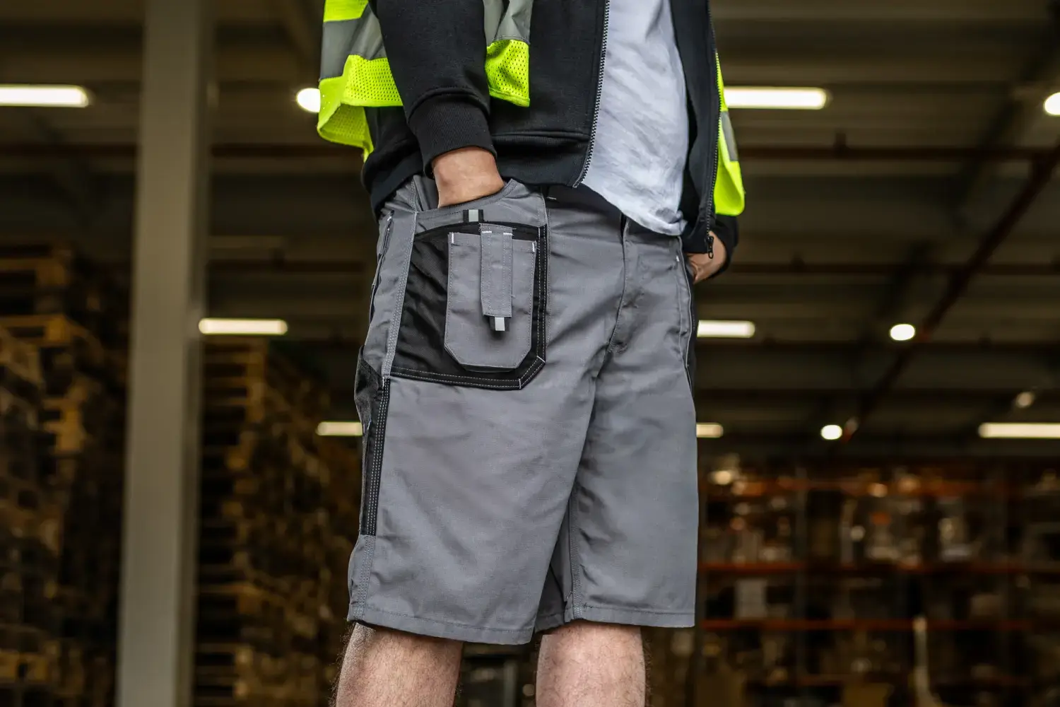 BASIC LINE Work Shorts L Gray STALCO S-47888