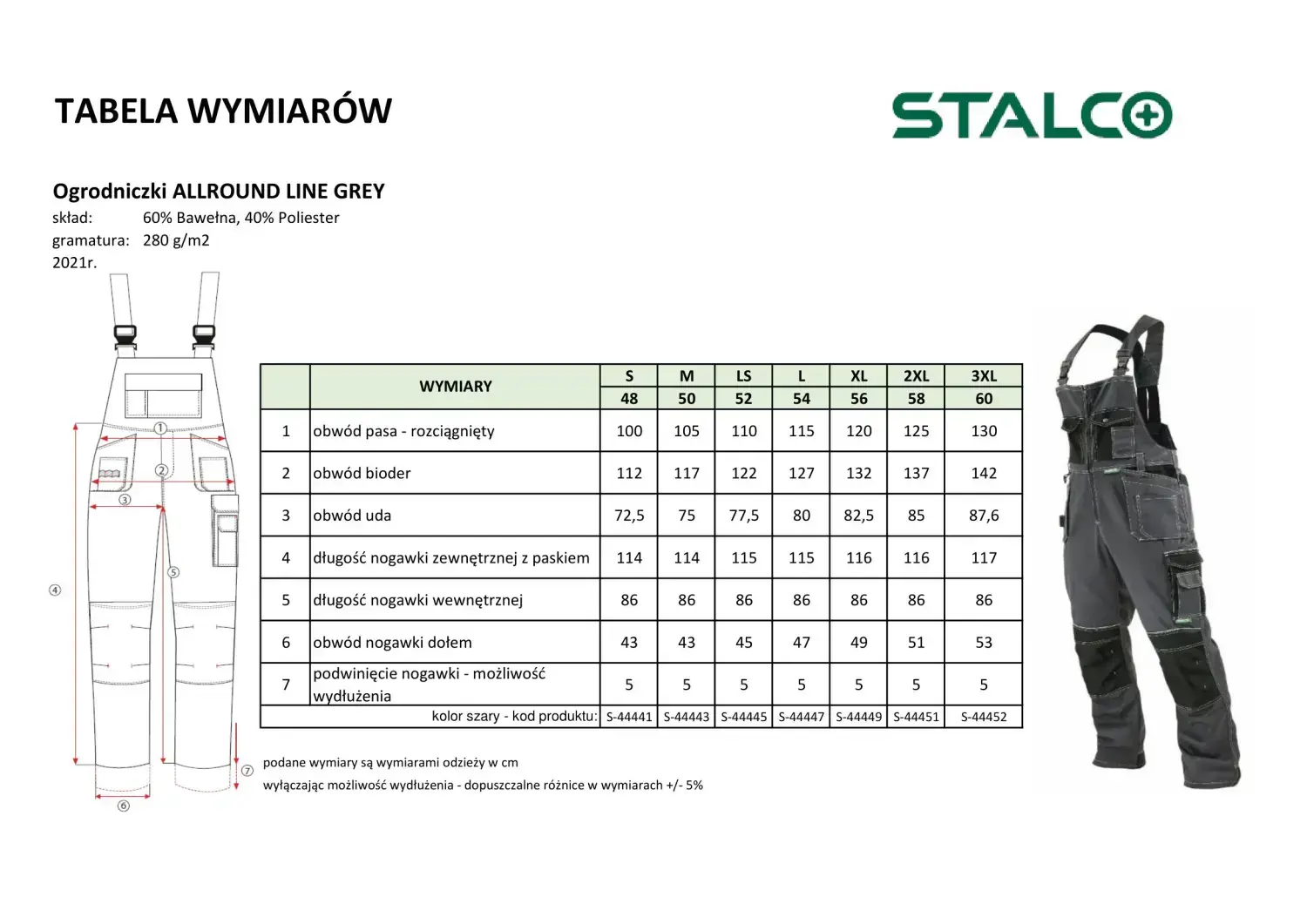 ALLROUND LINE LS Dungarees Gray STALCO S-44445
