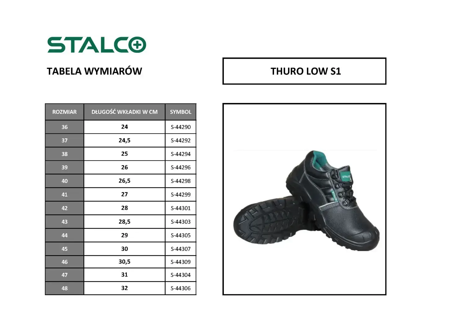 Leather low shoes THURO LOW S1 45 STALCO S-44307