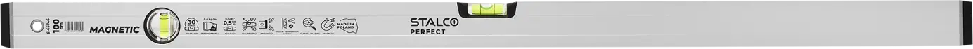 Geanodiseerde aluminium waterpas met magneet 100 cm STALCO PERFECT S-65746