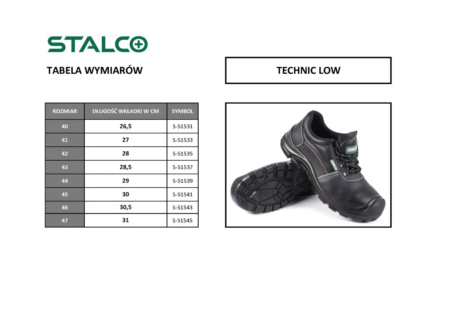 Leather low shoes TECHNIC LOW S3 44 STALCO S-51539