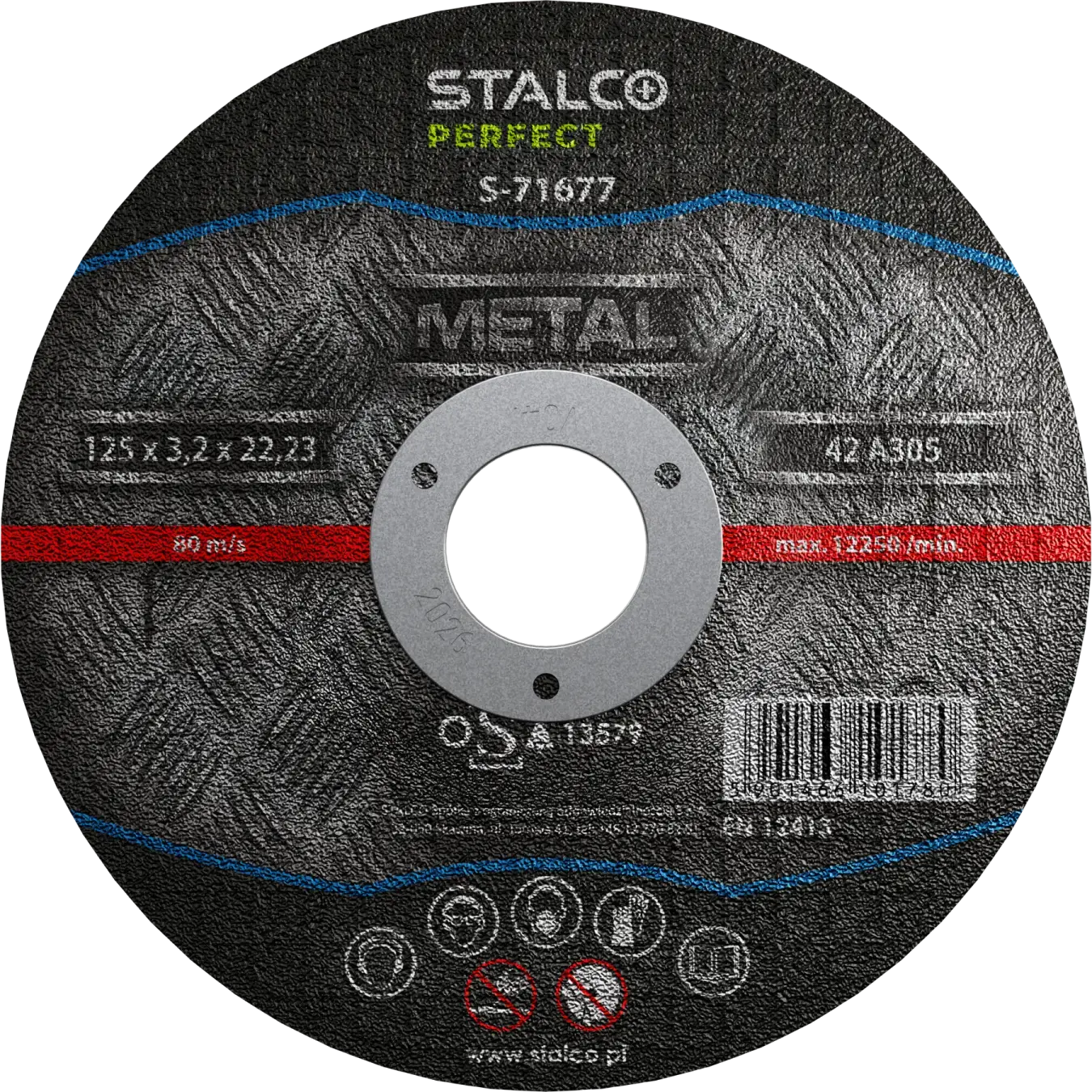 Metal cutting disc – convex ø 115 x 3.2 x 22,23 mm STALCO PERFECT S-71675