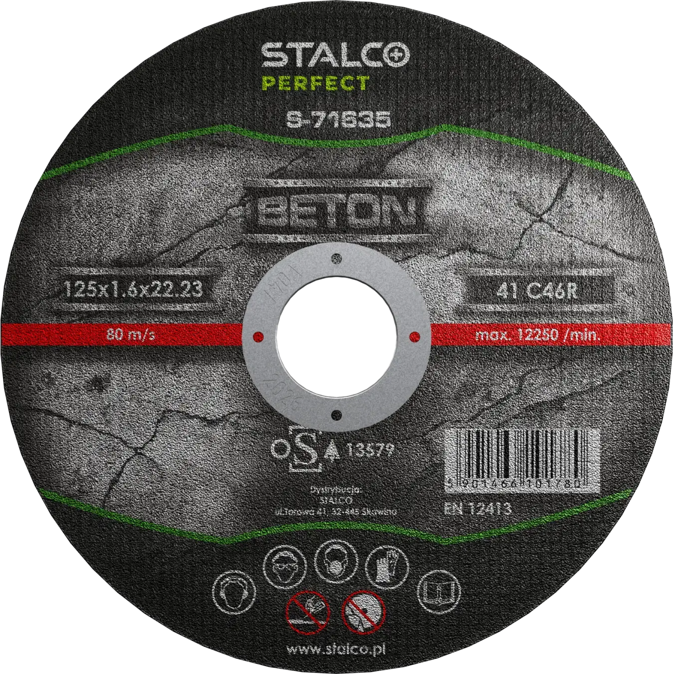 Concrete cutting disc – flat ø 115 x 1.6 x 22,23 mm STALCO PERFECT S-71631