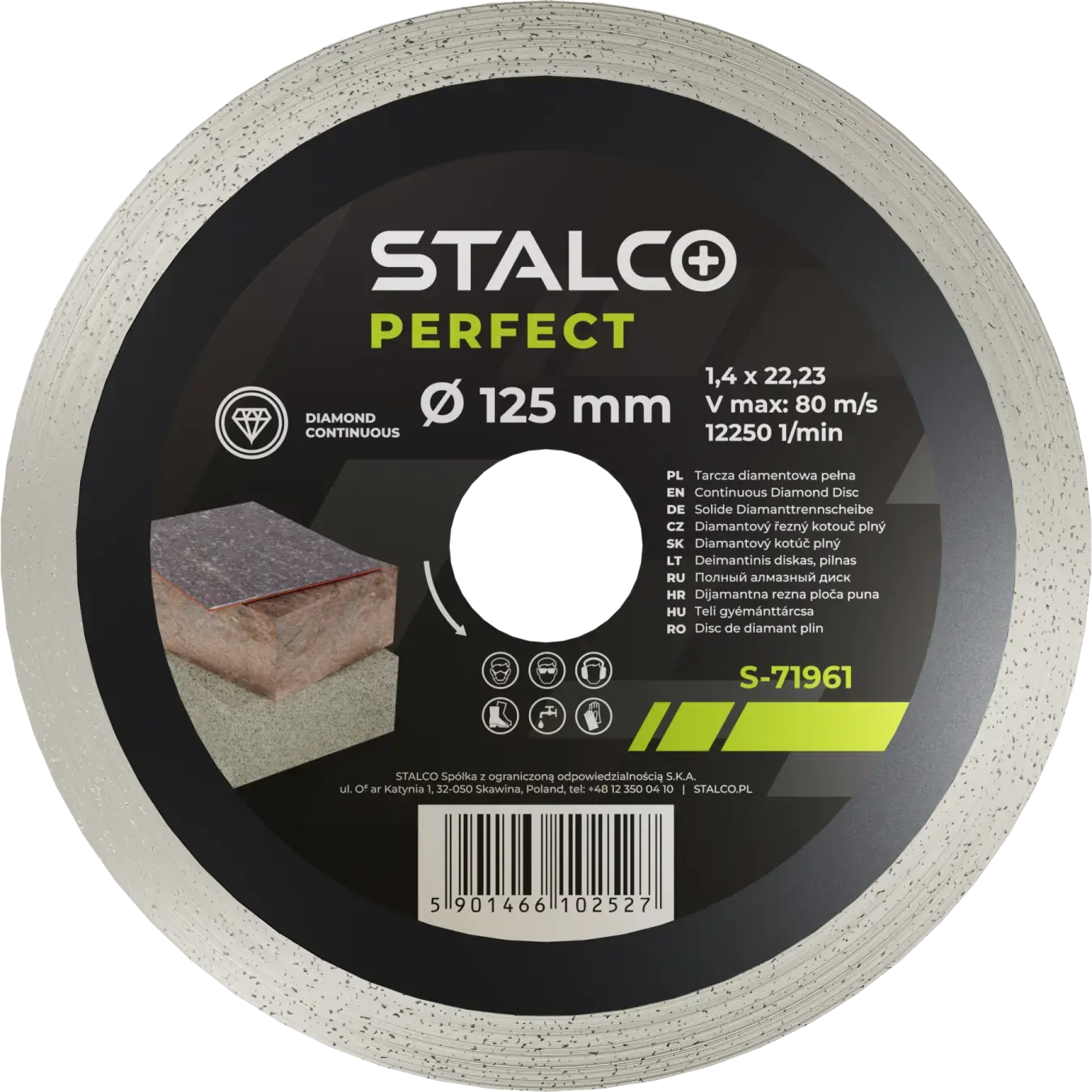 Volle diamantschijf ø 200 x 1,8 x 25,4 / 22,23 mm STALCO PERFECT S-71965