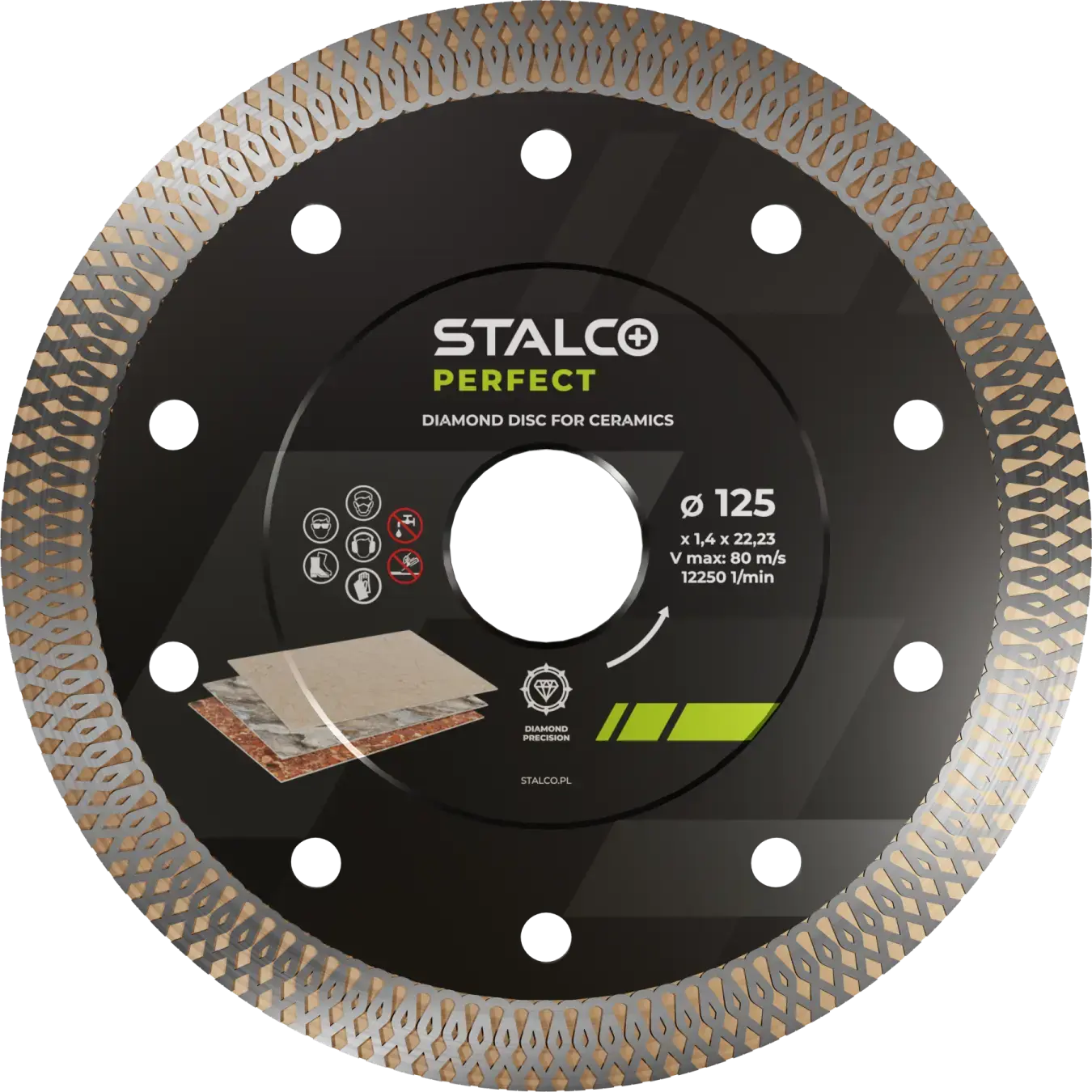 Diamond blade for ceramics ø 200 x 1.9 x 25.4 / 22.23 mm STALCO PERFECT S-71966