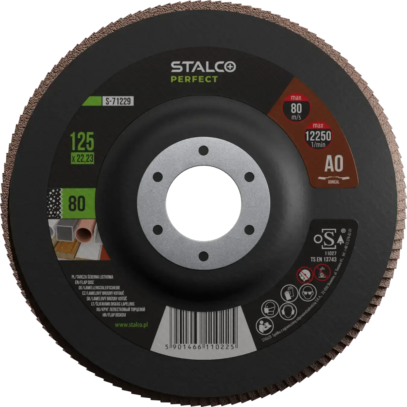 Flap Discs - artificial corundum Ø (mm) 125 Granulation 100 STALCO PERFECT S-79232