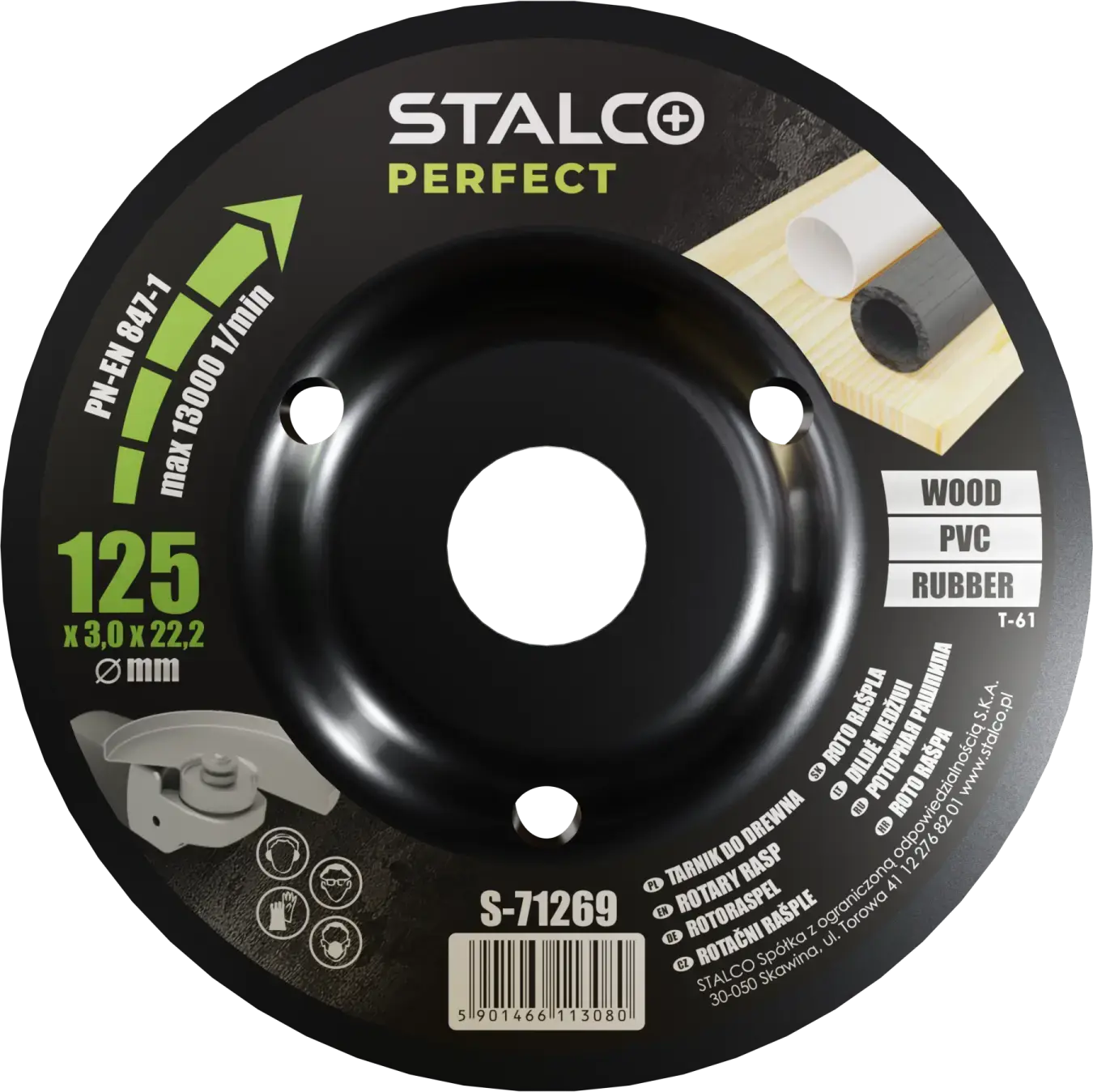 Rasp for angle grinder , rasp, ø 125 x 22, 23 mm STALCO PERFECT S-71269