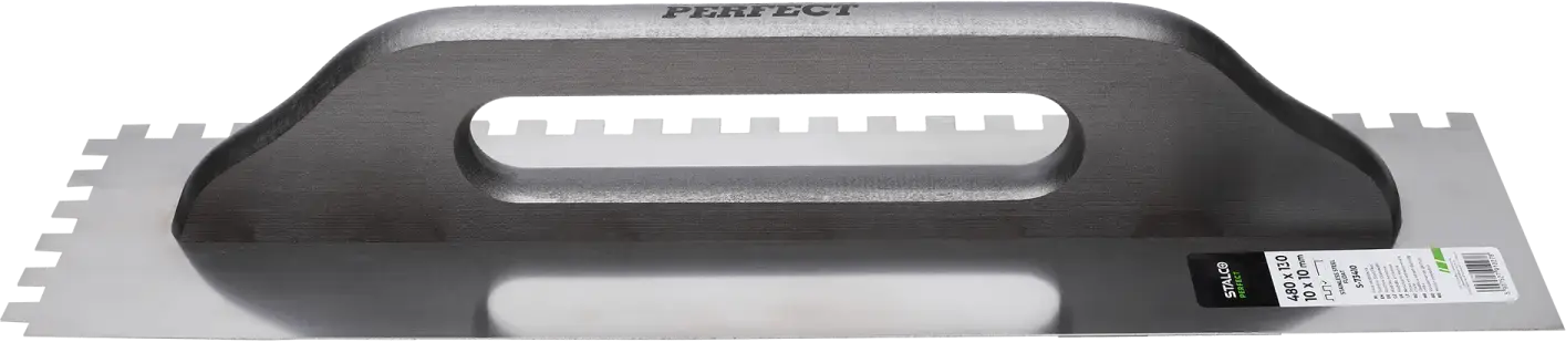 RVS pleisterspaan 480 x 130 mm, 10 x 10 tand STALCO PERFECT S-73410
