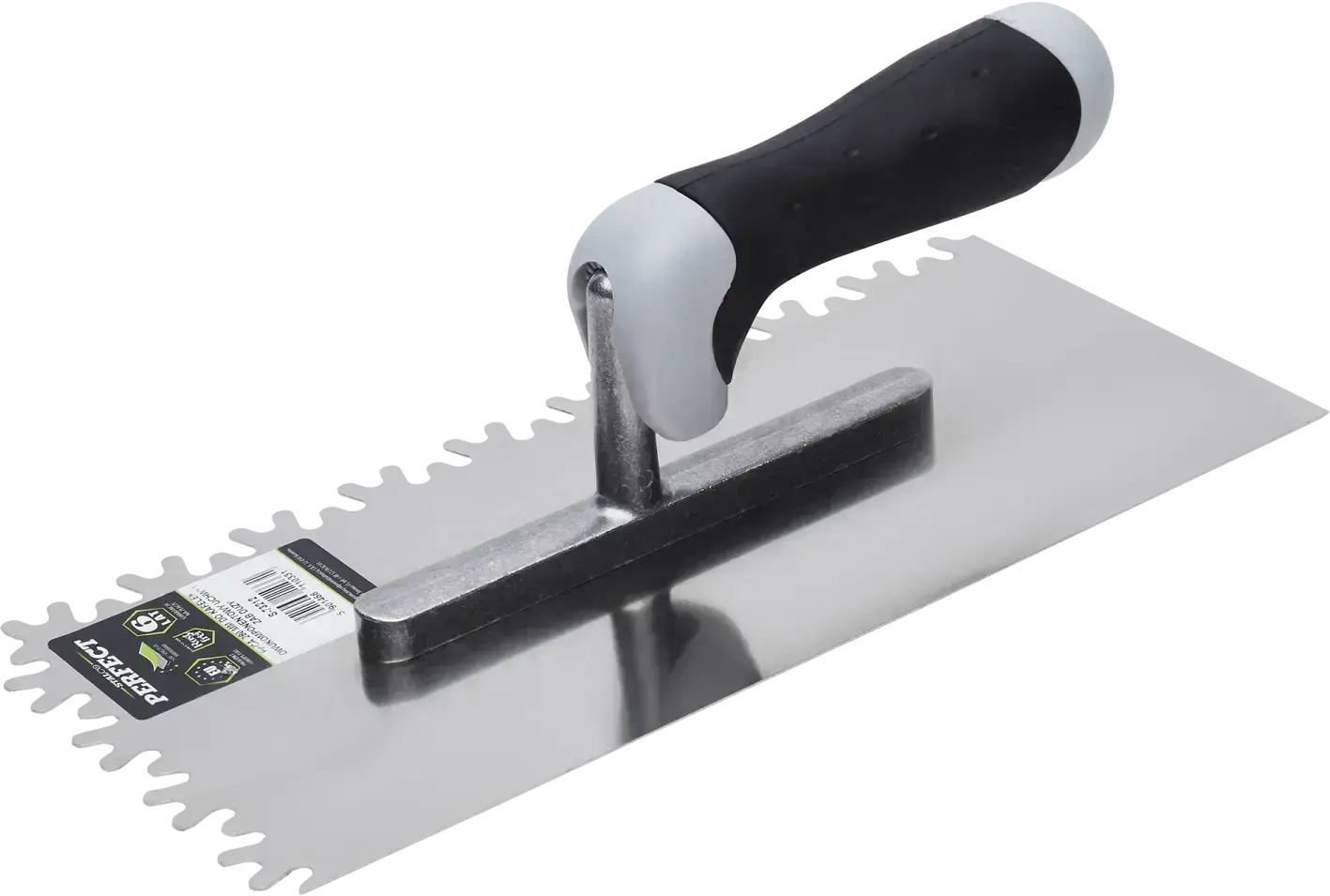 RVS troffel 280 x 130 mm, grote tand (5901466110331)