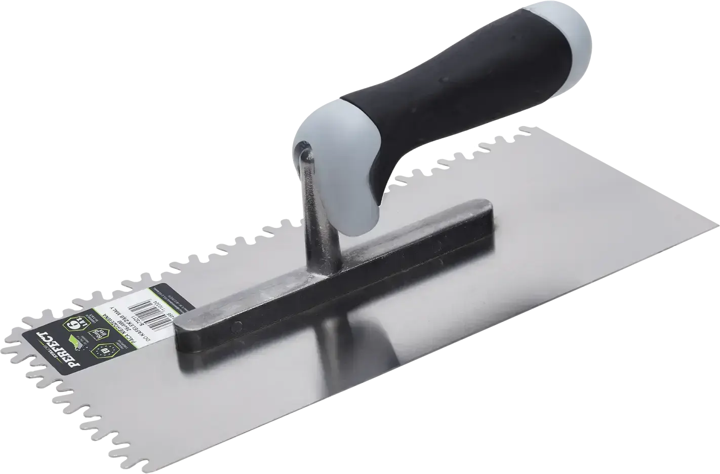 Stainless steel trowel 280 x 130 mm, large tooth (5901466110331)