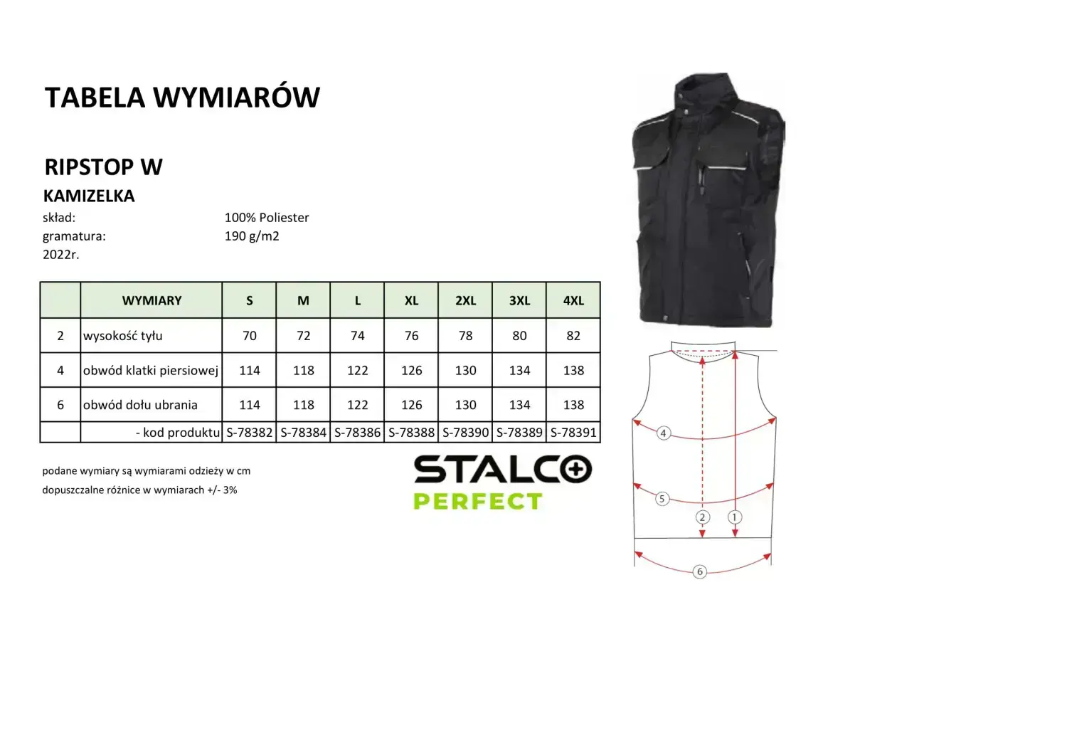 Bodywarmer Maat S STALCO PERFECT S-78382