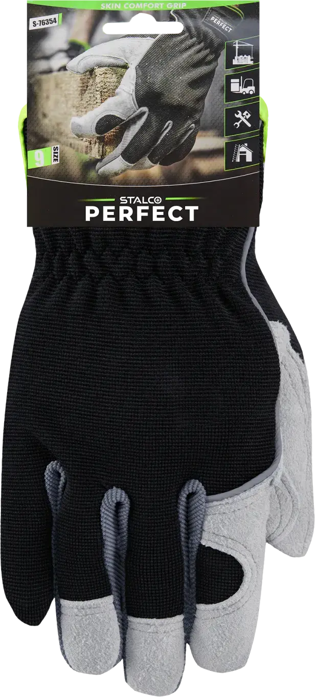 Leather gloves SKIN COMFORT GRIP 8 STALCO PERFECT S-76353