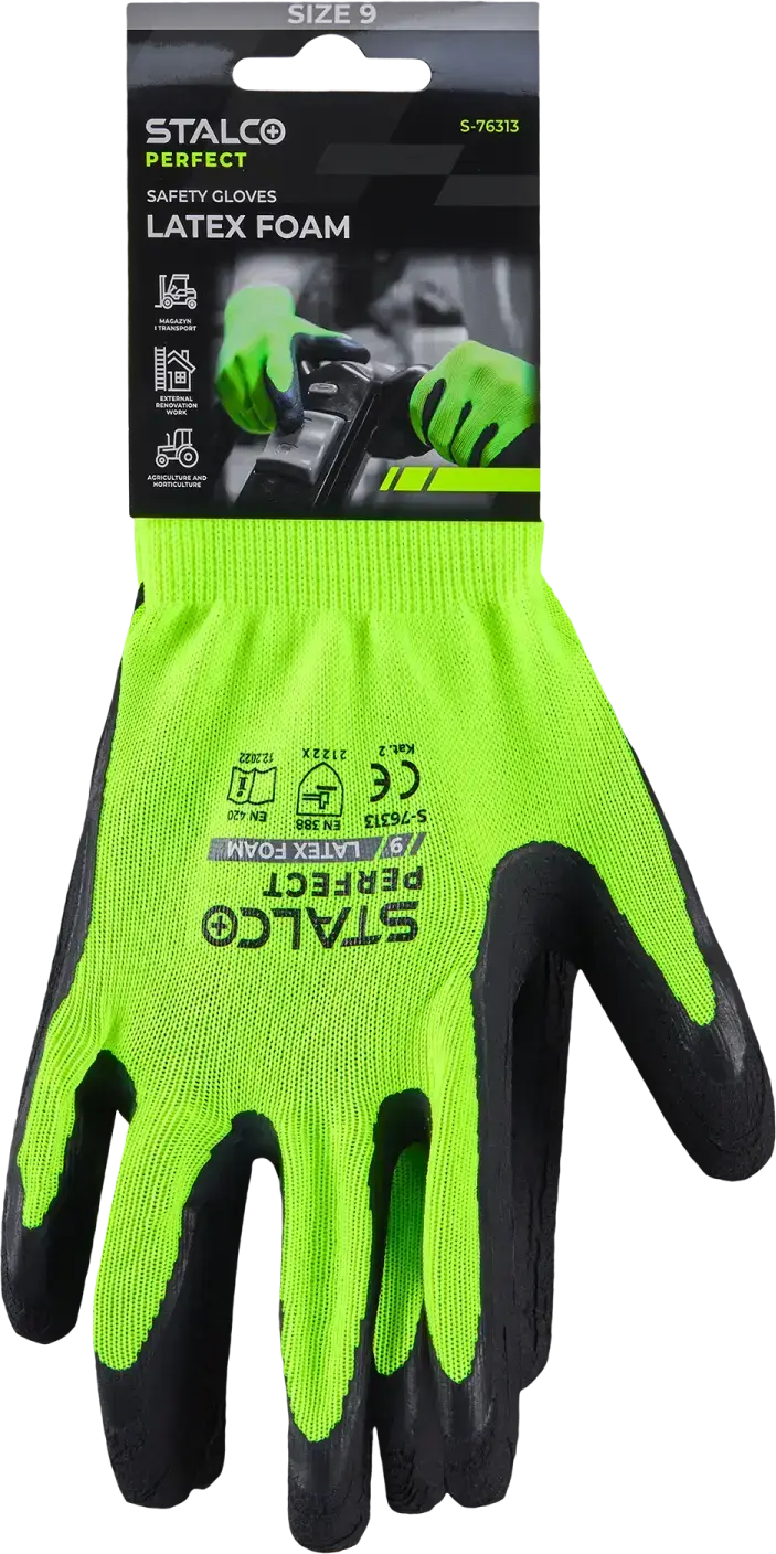 Polyester gloves LATEX FOAM 11 STALCO PERFECT S-76314