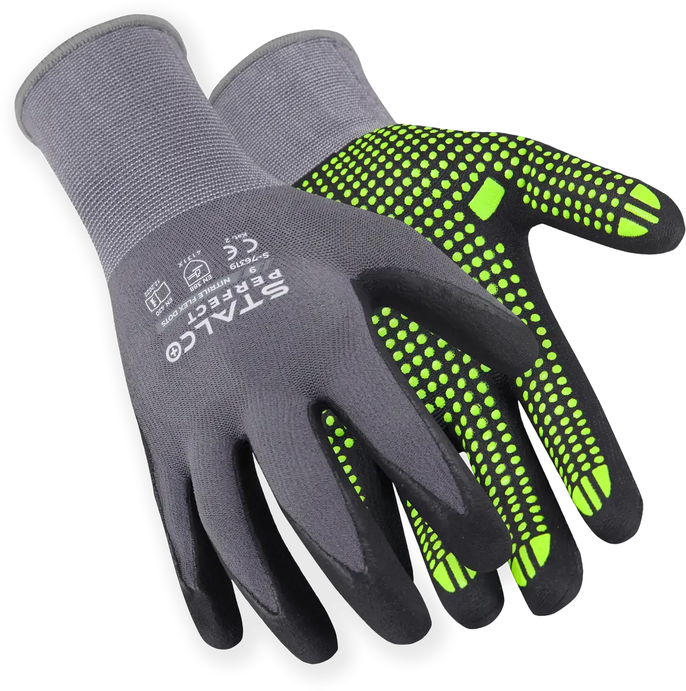Nylon handschoenen NITRILE FLEX DOTS 7 STALCO PERFECT S-76316