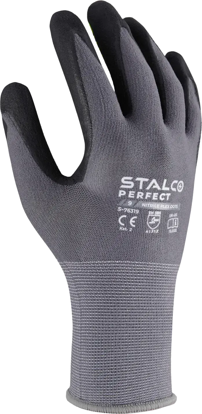 Nylon gloves NITRILE FLEX DOTS 11 STALCO PERFECT S-76322