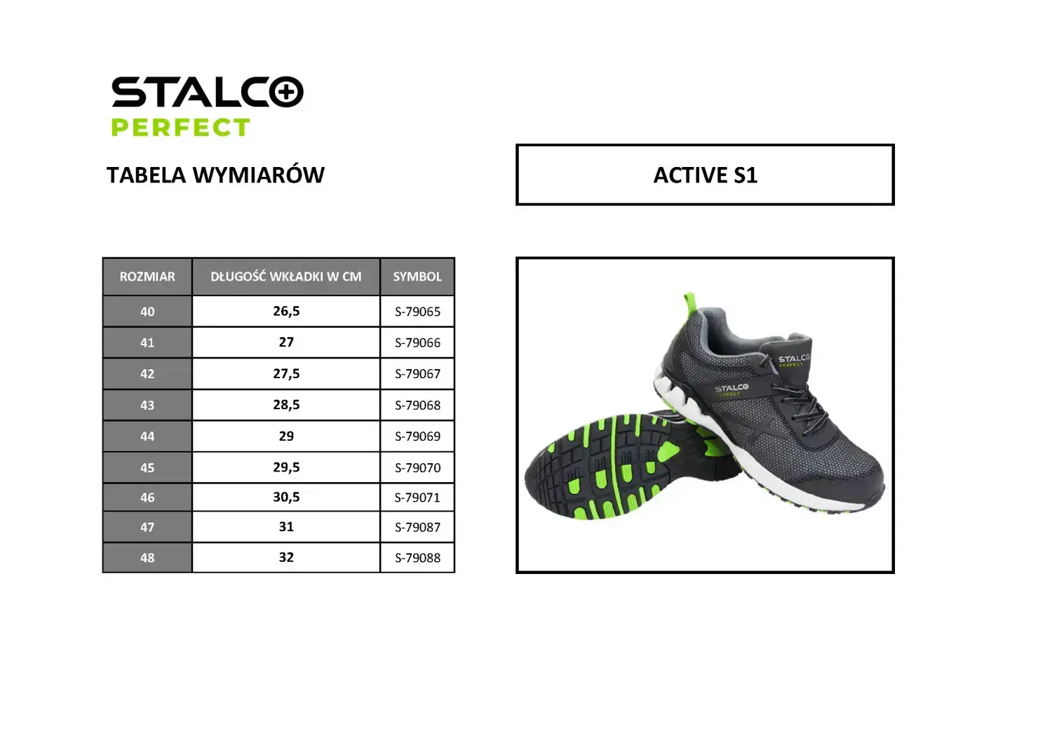 ACTIVE safety shoe S1 size 46 STALCO PERFECT S-79071