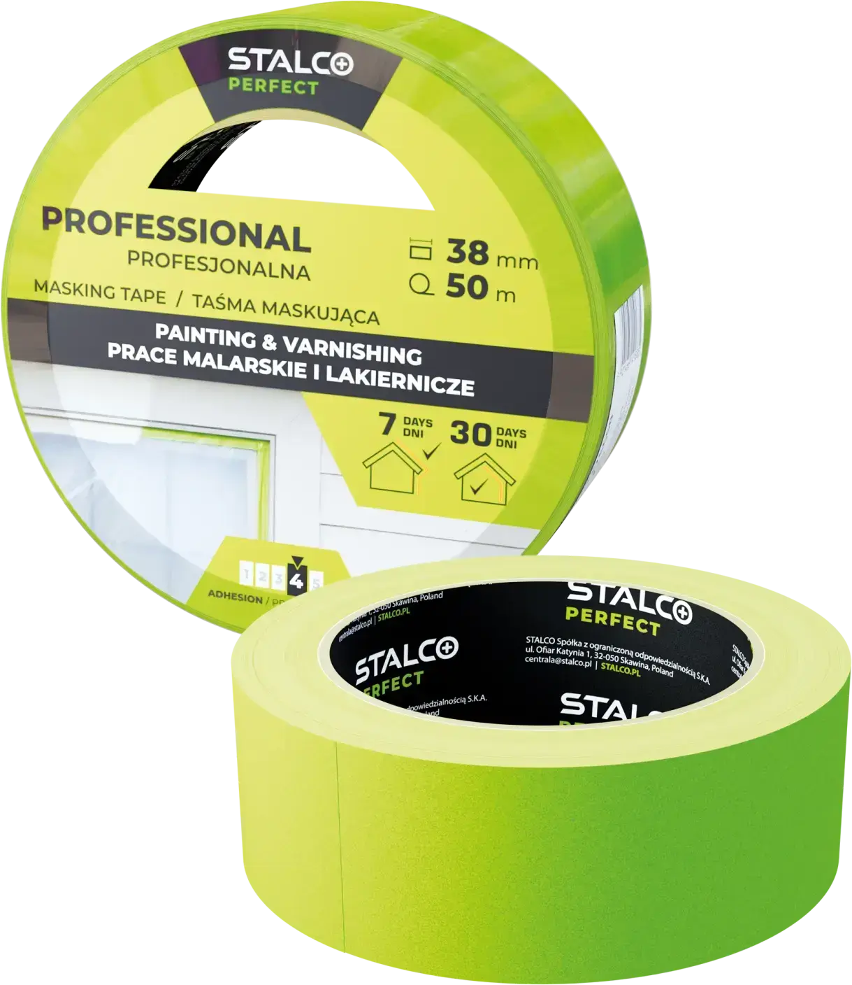 Professional Masking Tape 2.5mm x 50m Green STALCO PERFECT S042276656