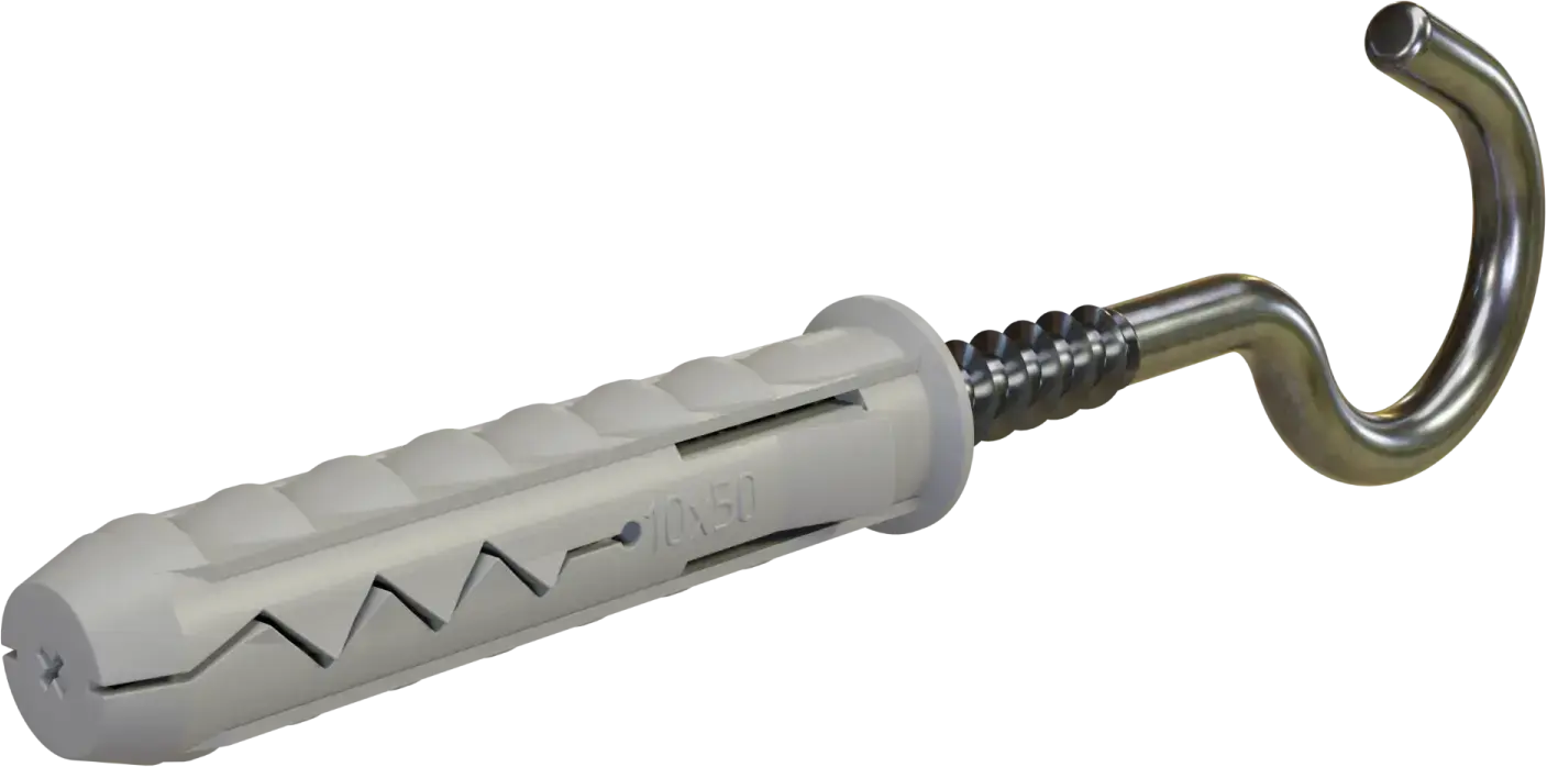 Plug met plafondhaak KHS huls: ø12x60mm, haak: ø7x62mm STALCO KHS - 12