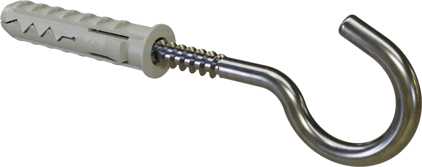 Plug met plafondhaak KHS huls: ø12x60mm, haak: ø7x62mm STALCO KHS - 12