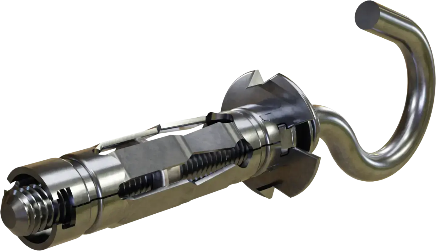 Steel MOLLY plug with ceiling hook , drilling diameter: ø7mm, screw diameter: 3.5-4.0mm STALCO MOLLY - 4X32/38 S