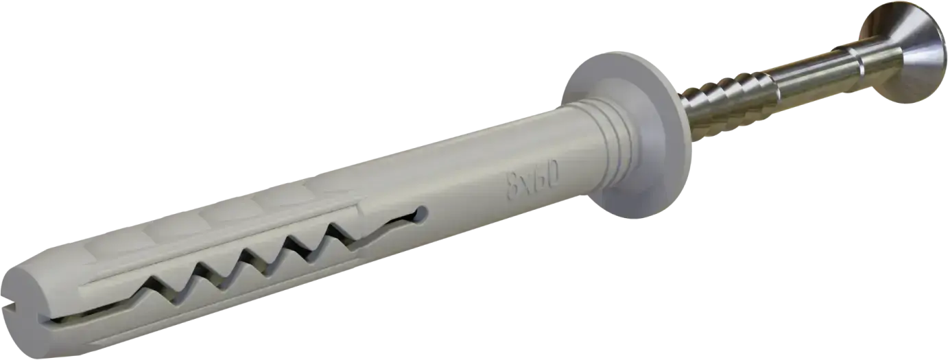 Quick-installation expansion plug with collar KSMK sleeve: ø6x60mm, nail: ø3.8x64mm STALCO KSMK - 6X60