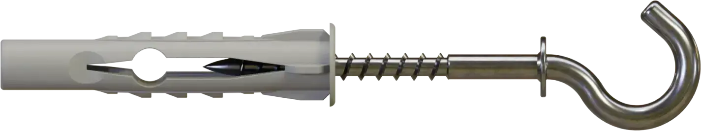 Universal expansion plug with ceiling hook KUHS drilling diameter: ø6mm, hook: ø3.5x65mm STALCO KUHS - 6X65