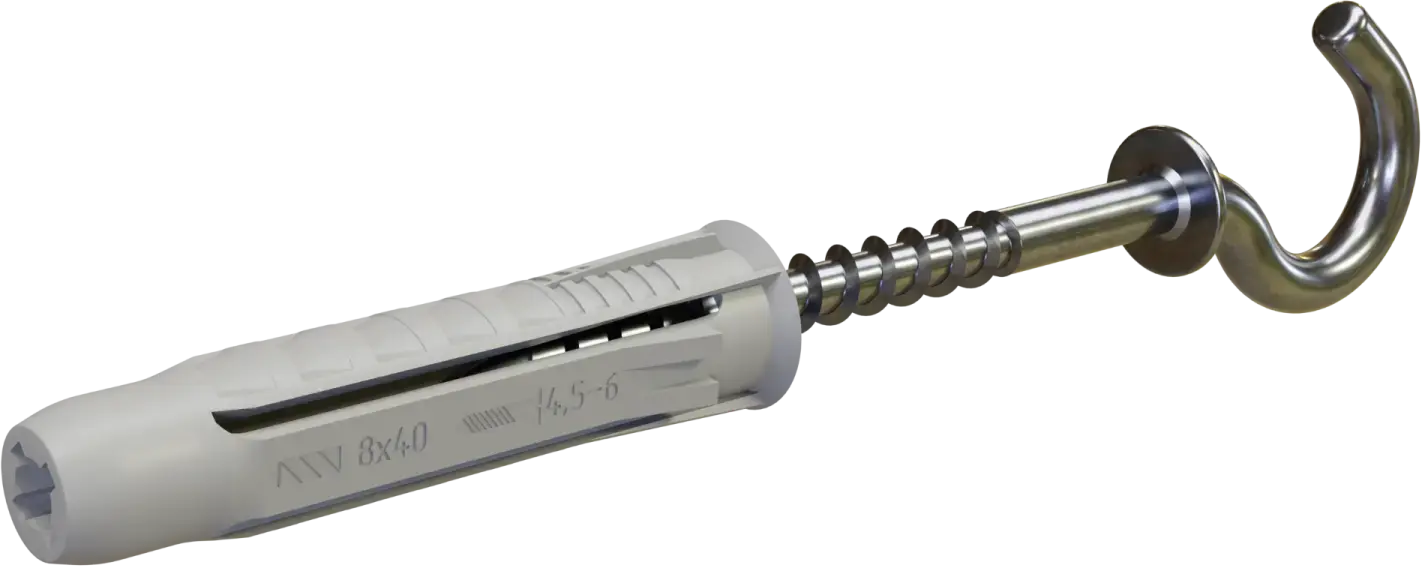 Universal expansion plug with ceiling hook RXHS drilling diameter: ø6mm, hook: ø4.0x36mm STALCO PERFECT RXHS-6/4.0x36