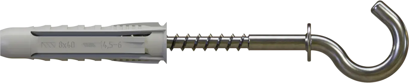 Universal expansion plug with ceiling hook RXHS drilling diameter: ø6mm, hook: ø4.0x36mm STALCO PERFECT RXHS-6/4.0x36