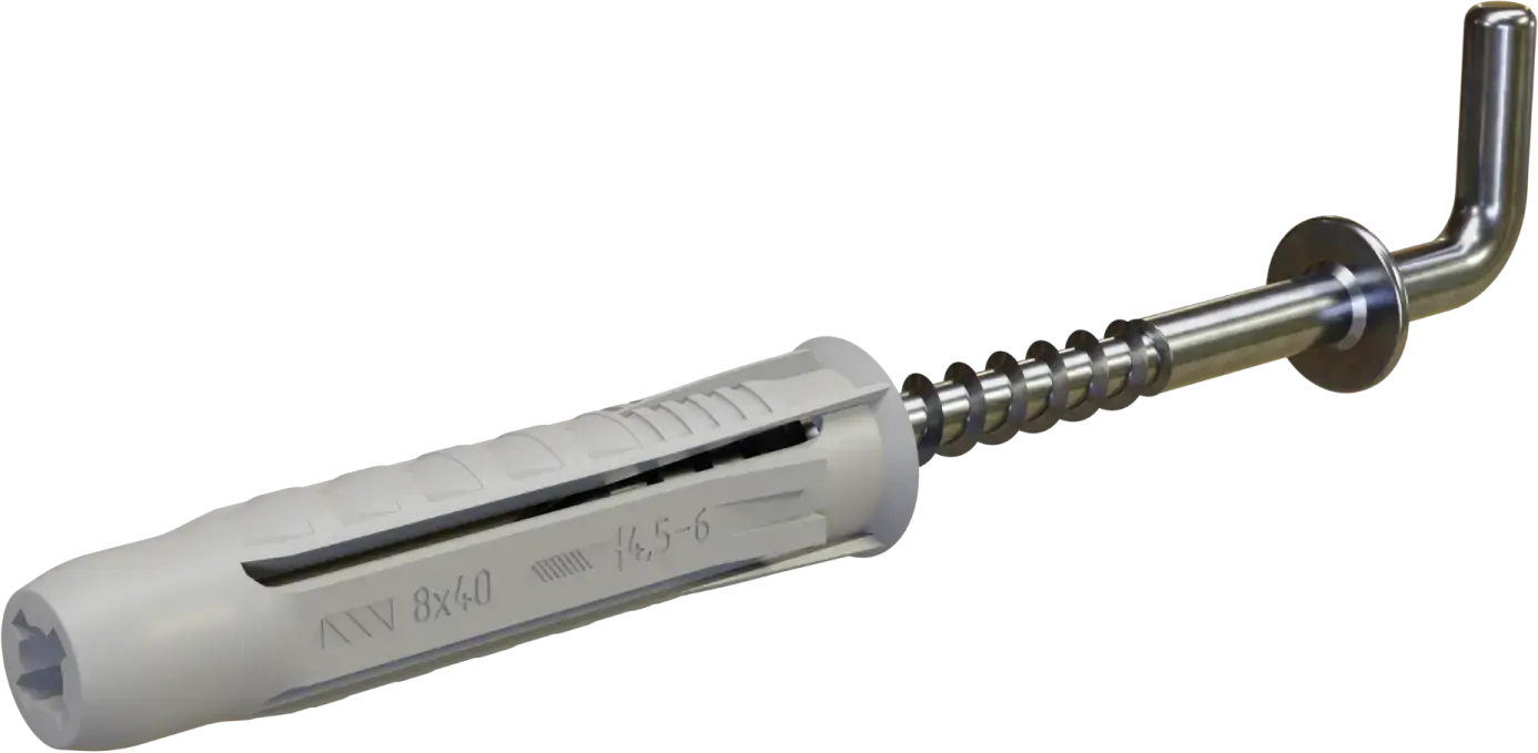 Universal expansion plug with straight hook RXHP drilling diameter: ø6mm, hook: ø4.0x36mm STALCO PERFECT RXHP-6/4.0x36