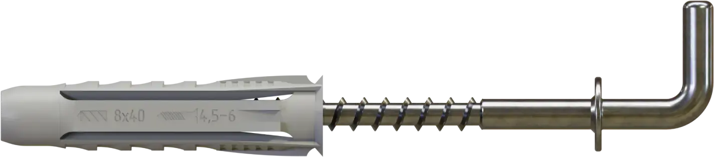Universal expansion plug with straight hook RXHP drill ø: ø8mm, hook: ø4,5x46mm STALCO PERFECT RXHP-8/4,5x46
