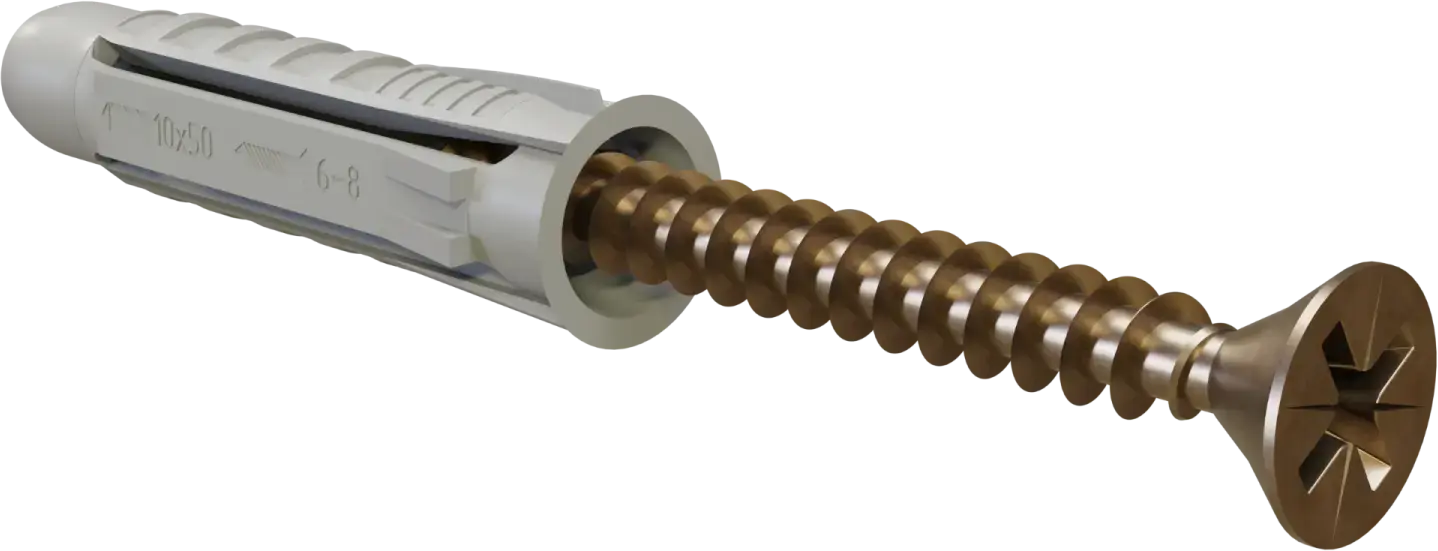 Universal expansion plug with RXS screw , drilling diameter: ø6mm, screw: ø4.0x40mm STALCO PERFECT RXS-6/4.0x40