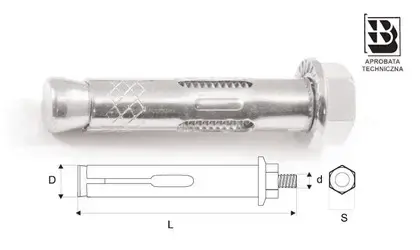 LSI stalen ankerbout Int. M 12.0 Anker buitendiameter (mm) 16x147 STALCO ŁSl - 16x147
