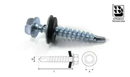 Farmer screws for wooden roofing substrate Color galvanized Screw size (mm) 4,8x60 STALCO FD - 4,8x60