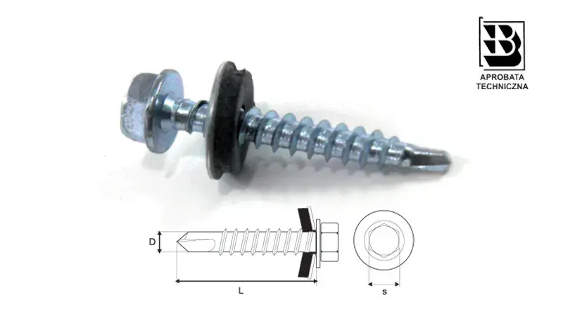 Farm screw for roofing on wooden substrate FD FD-4.8x60 RAL 8011 STALCO FD - 4.8X60 8011